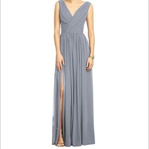 Dessy 2894 Long Bridesmaid Dress in Platinum